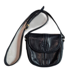 Etienne Aigner Navy Blue Leather Crossbody or Shoulder Bag Vintage